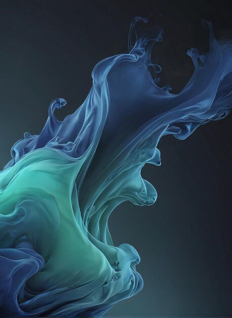 fundo de textura de fumaça um líquido azul e verde no ar