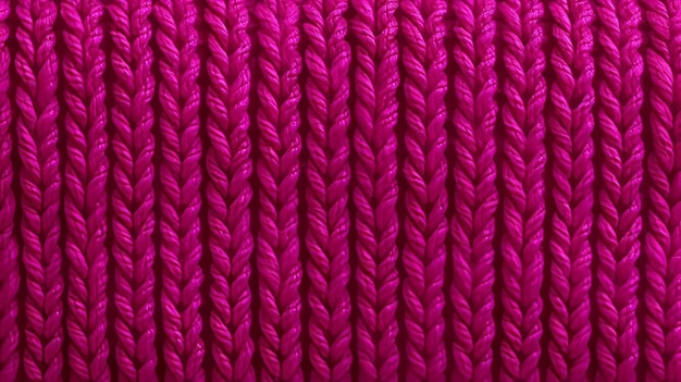 Fundo de textura de lã magenta com fio trançado rosa brilhante