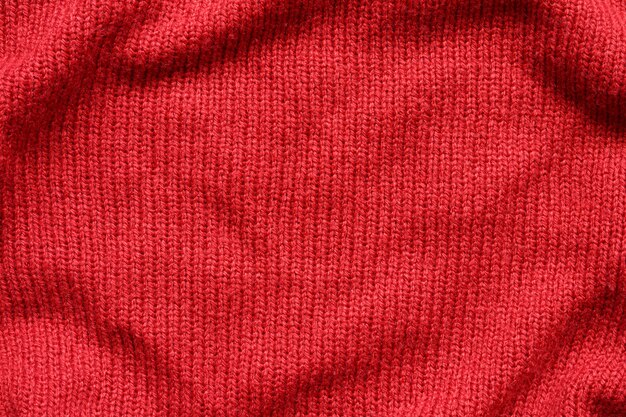 Fundo de textura de lã tricotada vermelha