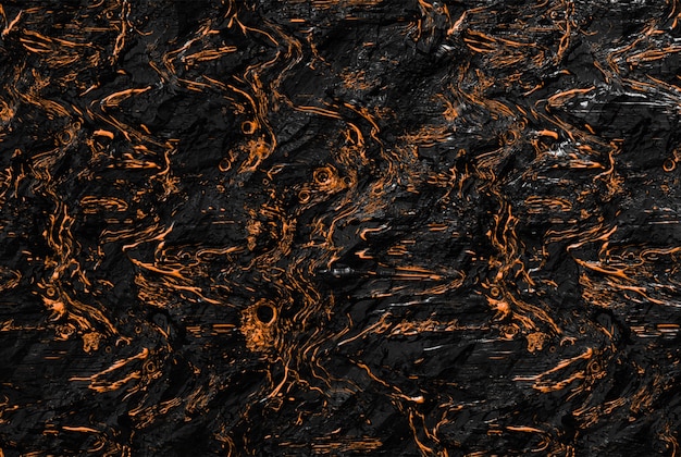 Fundo de textura de magma preto e laranja