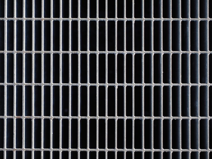 Foto fundo de textura de malha de aço cinza