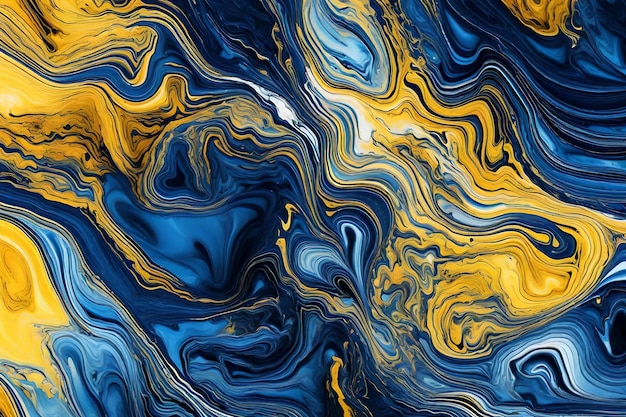 Fundo de textura de mármore azul e amarelo