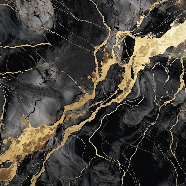 Fundo de textura de mármore preto e dourado