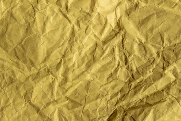 Fundo de textura de papel amarelo amassado