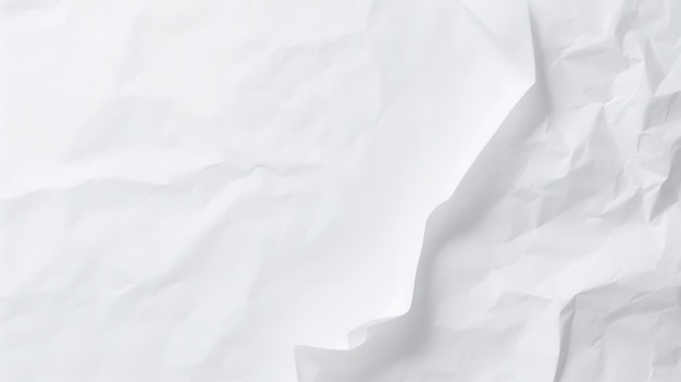 Fundo de textura de papel branco amassado Bola de papel amassado isolada em branco com caminho de recorte Fundo abstrato de papel branca amassado gerar ai