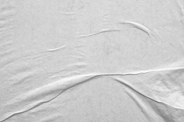 Fundo de textura de papel branco amassado e amassado em branco
