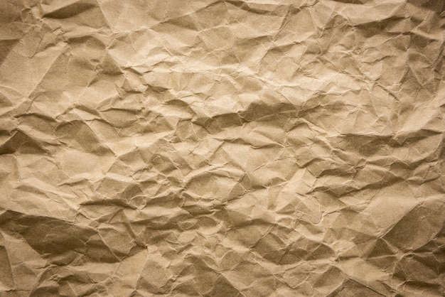 Fundo de textura de papel kraft amassado marrom