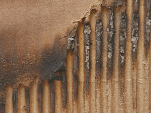 Foto fundo de textura de papelão em chamas