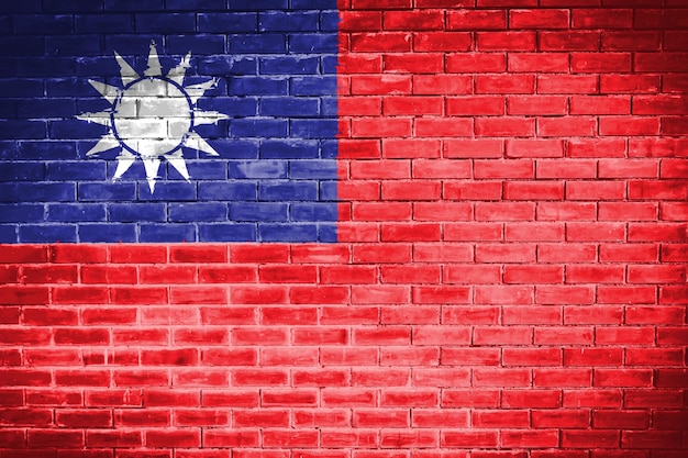 Fundo de textura de parede de bandeira de Taiwan