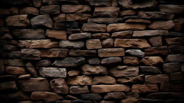 Fundo de textura de parede de pedra marrom escuro