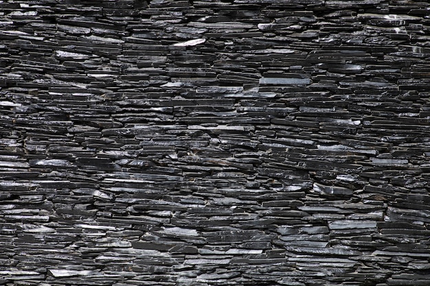 Fundo de textura de parede de pedras de granito preto e cinza