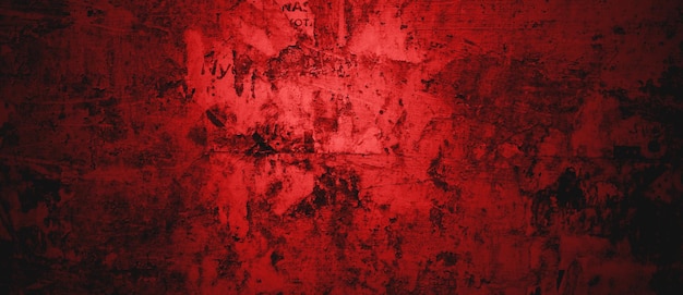 Fundo de textura de parede vermelho escuro Fundo de Halloween assustador Fundo de grunge vermelho e preto com arranhões