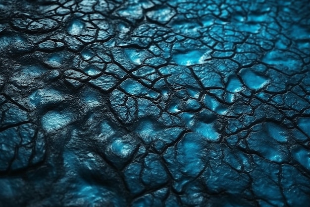 Fundo de textura de pedra de lava abstrata azul AI generativo