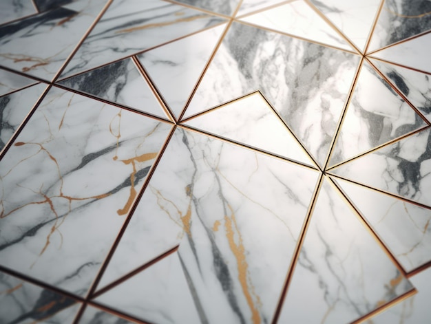 Fundo de textura de pedra de mármore branco com elementos de pedras semipreciosas e ouro criados com tecnologia de IA generativa