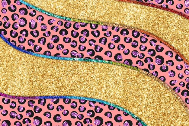 Fundo de textura de pele de leopardo com glitter