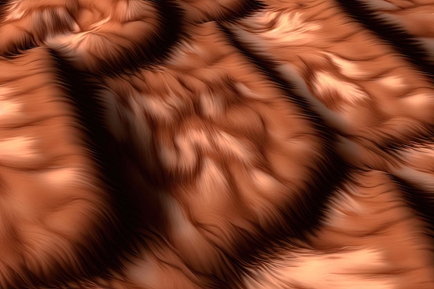 Fundo de textura de pele marrom Padrão de cabelo de animal selvagem Mockup de lã fofa Abstrato Ilustração de IA generativa