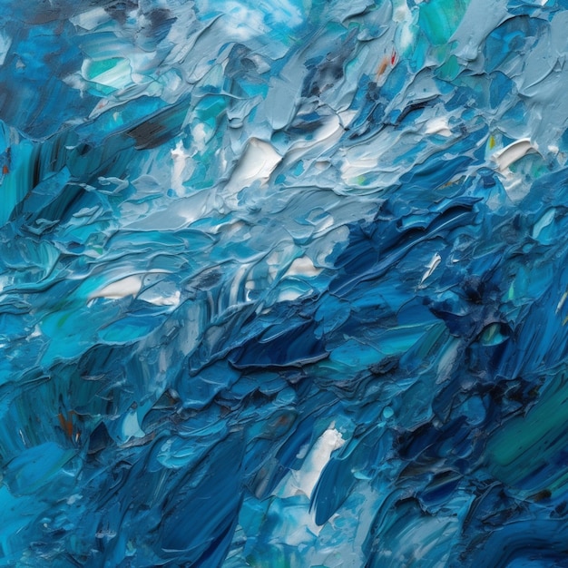 fundo de textura de pintura a óleo abstrata azul