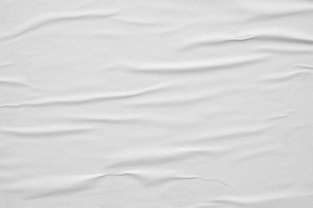 Fundo de textura de pôster de papel branco amassado e amassado em branco