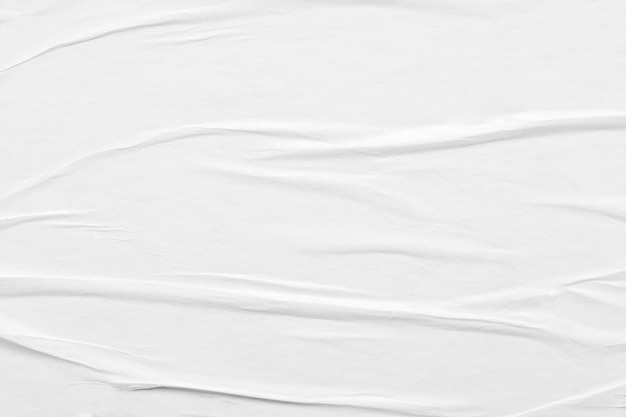 Fundo de textura de pôster de papel branco amassado e amassado