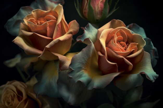 Foto fundo de textura de rosas corajosas