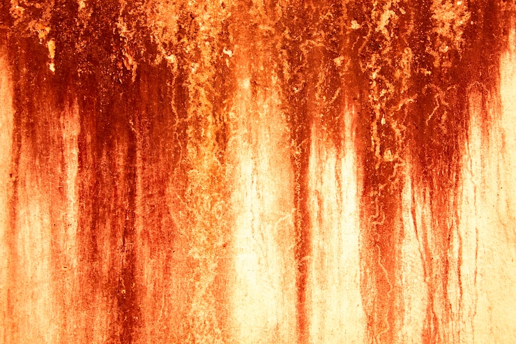 Foto fundo de textura de sangue. textura do muro de cimento com manchas vermelhas sangrentas. dia das bruxas.