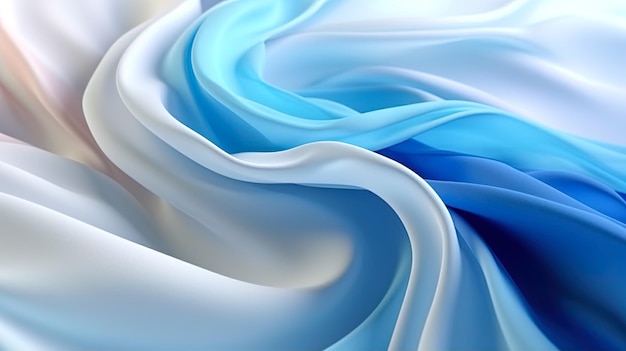 Fundo de textura de seda azul e branca padrão de tecido de luxo generativo AI
