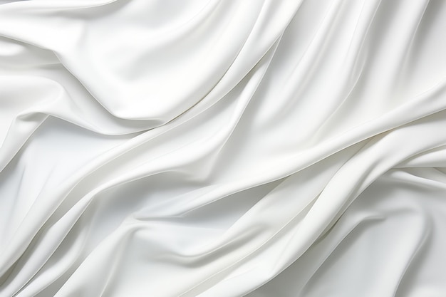 fundo de textura de tecido de cetim branco com ondas e dobras arrugadas