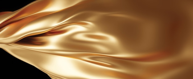 Fundo de textura de tecido dourado renderização 3d