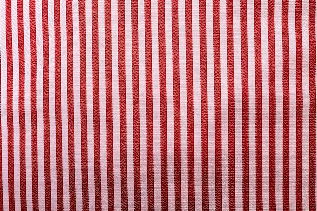 Foto fundo de textura de tecido listrado vermelho e branco