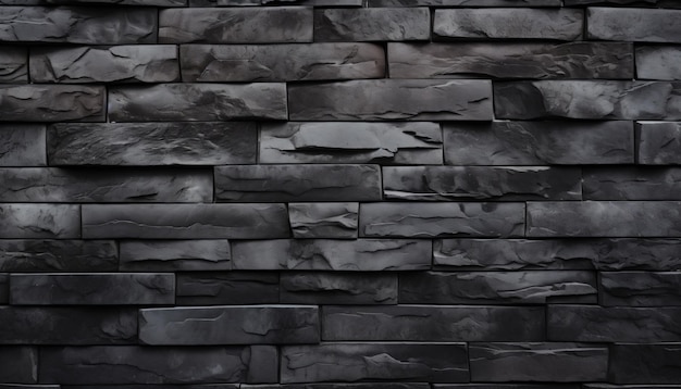 Fundo de textura de tijolo preto Padrão de parede de azulejos de pedra preta moderna e fundo Gerado por IA