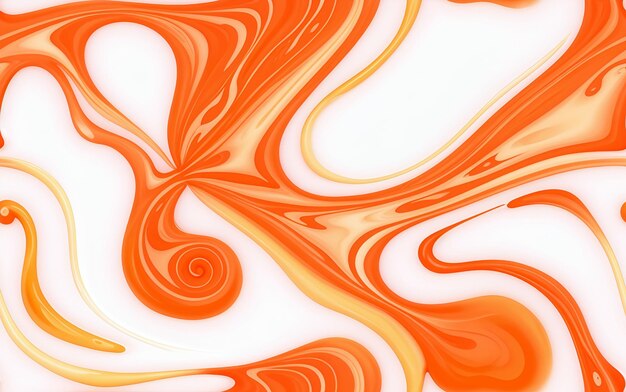 Fundo de textura de tinta marmorizada líquida laranja, pintura fluida, textura abstrata, cor intensa