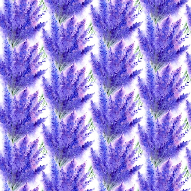 Fundo de textura padrão sem costura de buquê floral de flores de lavanda aquarela