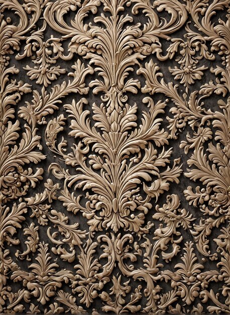 fundo de textura um papel de parede dourado com um padrão floral