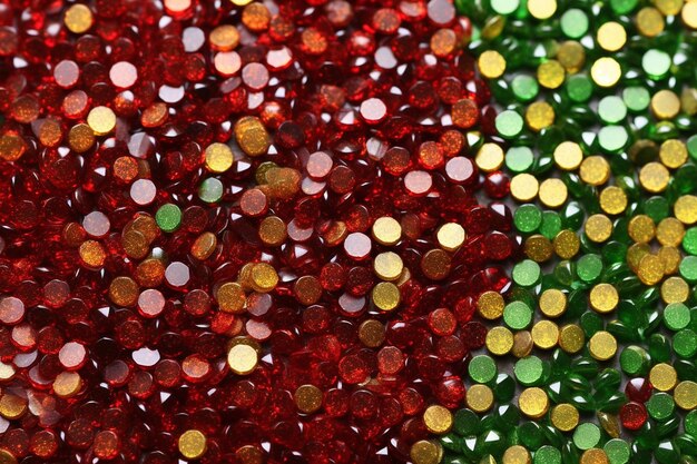 Foto fundo de textura vermelha e verde que se assemelha a confetes festivos