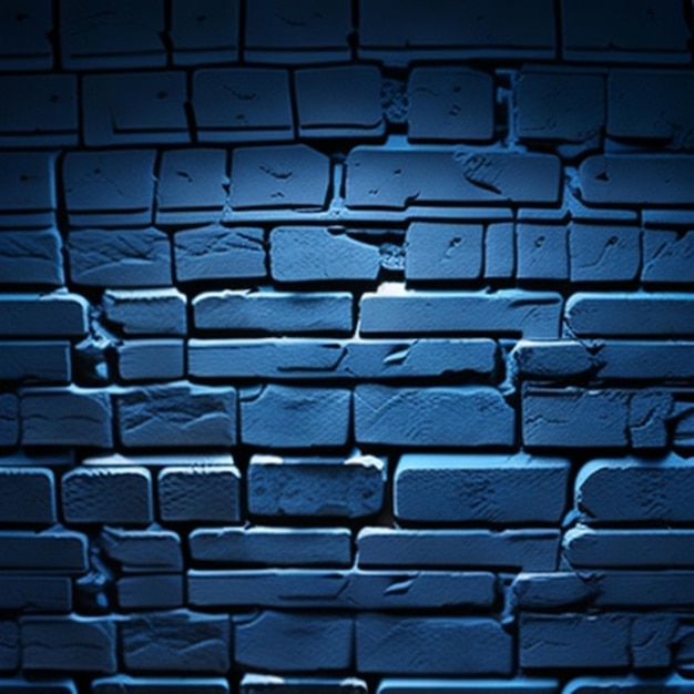 Fundo de tijolos em tons de azul e cinza com iluminação leve