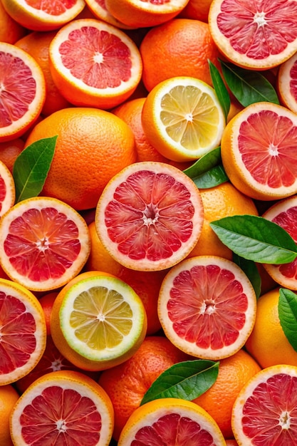 fundo de toranja, toranja fresca e fatias