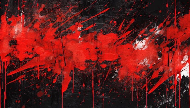 Fundo de traçado de pincel preto vermelho Generative Ai