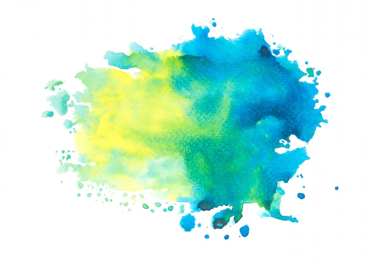 fundo de traçado de tinta aquarela mancha azul