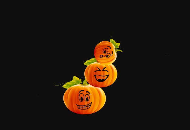 Fundo de três abóboras engraçadas de Halloween