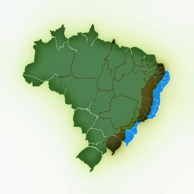 Foto fundo de três mapas coloridos do brasil sobrepostos em fundo branco com amarelo esverdeado