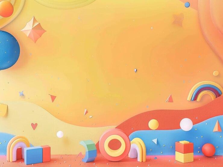 fundo de um curso de línguas para crianças design gradiente cor tema de brinquedo divertido desenho minimalista plano no meio da imagem