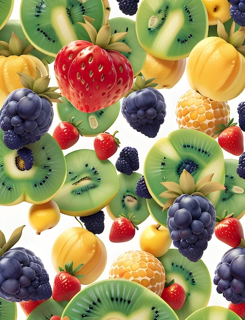 Fundo de variedade de frutas e vegetais