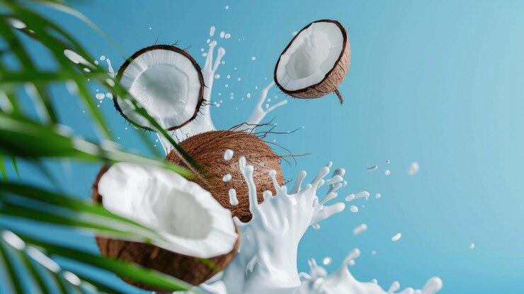 Foto fundo de verão de coco fresco