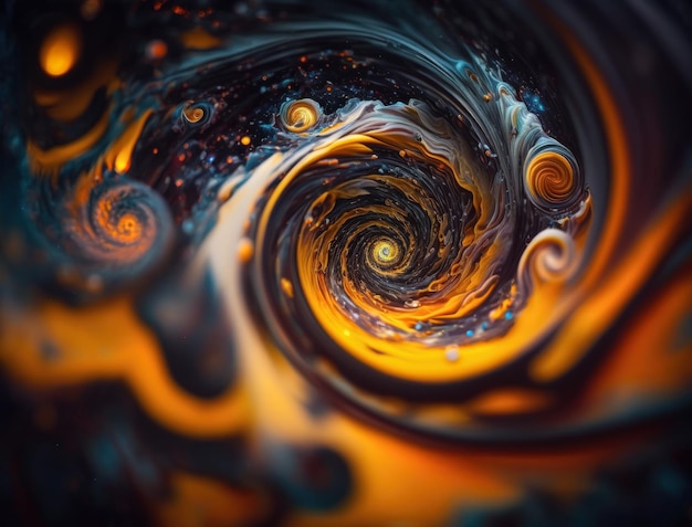 Fundo de vórtice radial Swirling colorido criado com tecnologia Generative AI