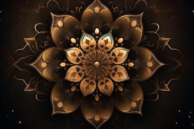 Fundo decorativo com um elegante design de mandala de luxo