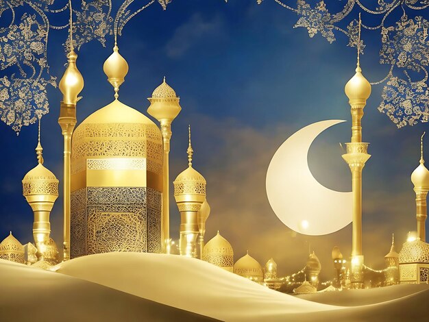 Fundo decorativo elegante Eid Al Adha mubarak islâmico bonito