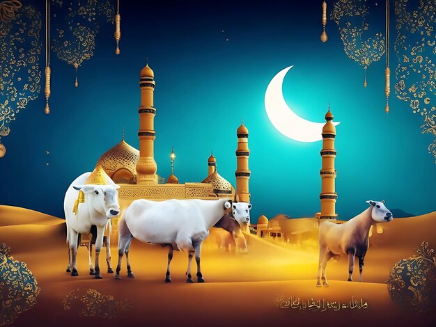 Fundo decorativo elegante Eid Al Adha mubarak islâmico bonito