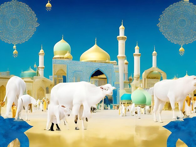 Fundo decorativo elegante Eid Al Adha mubarak islâmico bonito