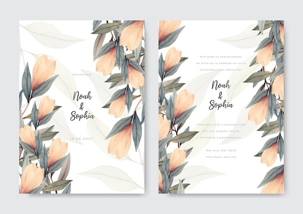 fundo desenhado à mão e moldura desenho floral flores e folhas de tulipa nuas