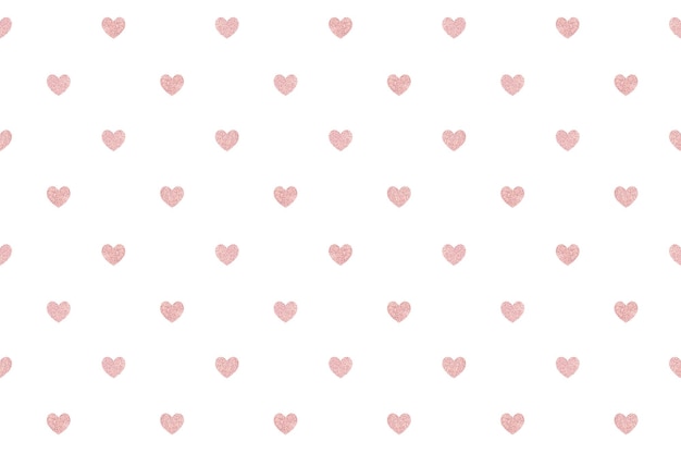 fundo desenhado de corações cor-de-rosa brilhantes sem costura